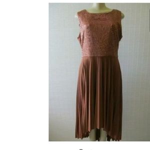 Final $8 "Monroe & Main Sparkle Pleated Hi-Lo Dress" Sz. 10